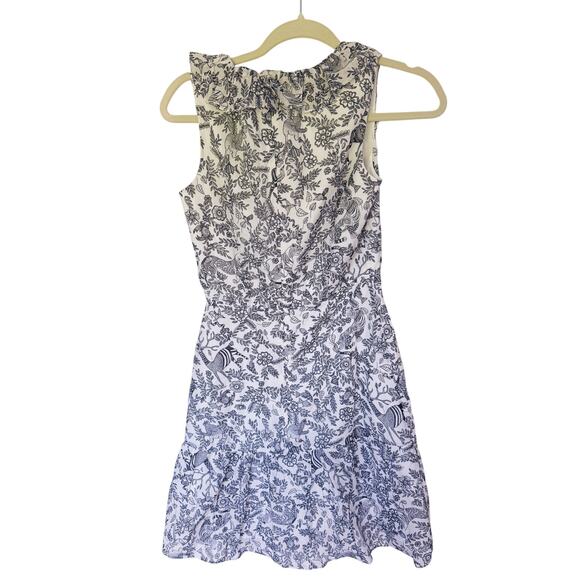 Saloni Misha Silk Mini Dress Ivory Rajasthan Print S Designer Romantic Luxury - Picture 4 of 7